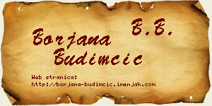 Borjana Budimčić vizit kartica